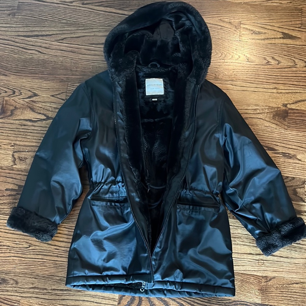 Andrew Marc fur lined coat